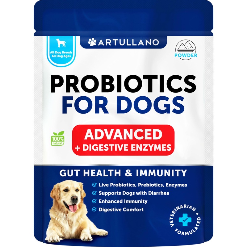 Probiotics for Dogs – Support Gut Health, Allergies, Immunity, Yeast Balance – Dog Probiotics and Digestive Enzymes with Prebiotics – Reduce Diarrhea – 30 Sticks