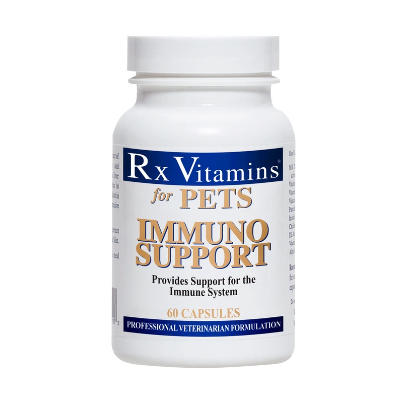 Rx Vitamins for Pets Immuno Support for Dogs & Cats – Immune System Support – Help Brain Function Bones Muscles Stress & Aging – 60 Capsules