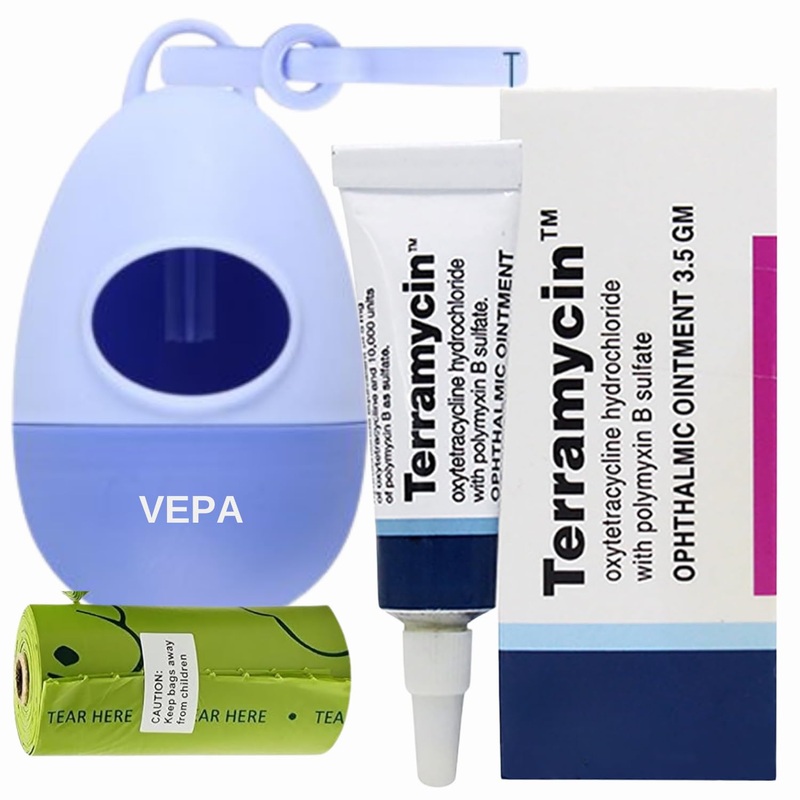VEPA Pet Eye Cream Health for Dogs, Cats, Cattle, Sheep, Horse, Bird 1/8 oz /3.5gr, 1 Tube | Shipped in Poop Bags Dispenser