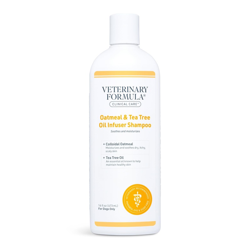 Veterinary Formula Clinical Care Dog Shampoo with Oatmeal and Tea Tree Oil, 16 oz  Gentle Shampoo for Dogs with Dry Skin, Soothes and Adds Moisture to Skin and Coat 16 Fl Oz