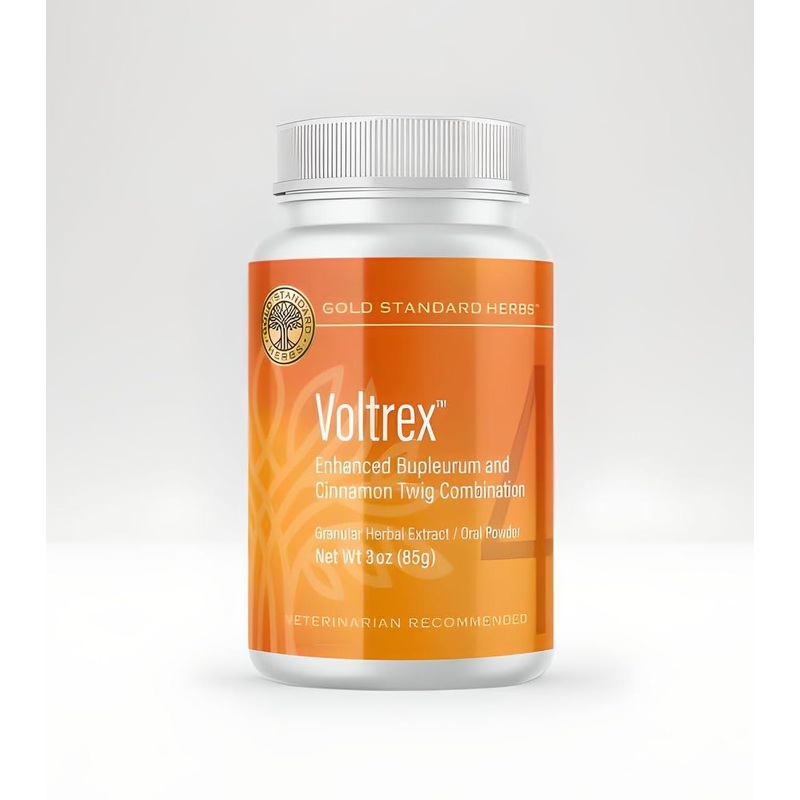 Voltrex Ligament and Spinal Cord Inflammation Relief for Dogs by Gold Standard Herbs, All Natural Bupleurum and Cinnamon Twig, 85 gram powder, White