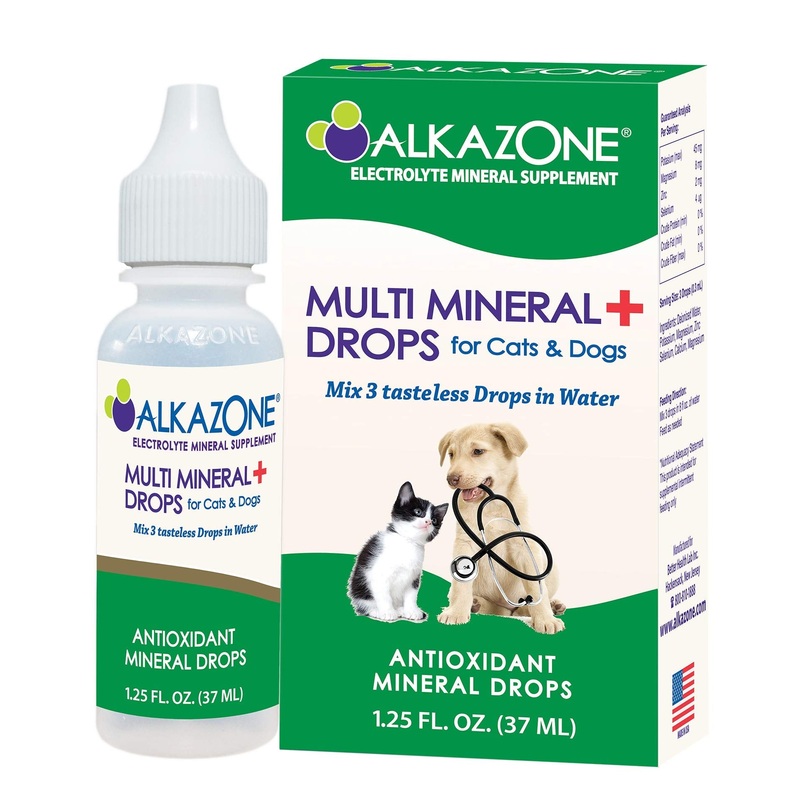 Alkazone Alkaline Multi Mineral Drops for Cats and Dogs – Animals are Naturally Designed to be More Alkaline Than Acidic. Their Bodies can Benefit from Using Alkaline Water for Pets with Minerals