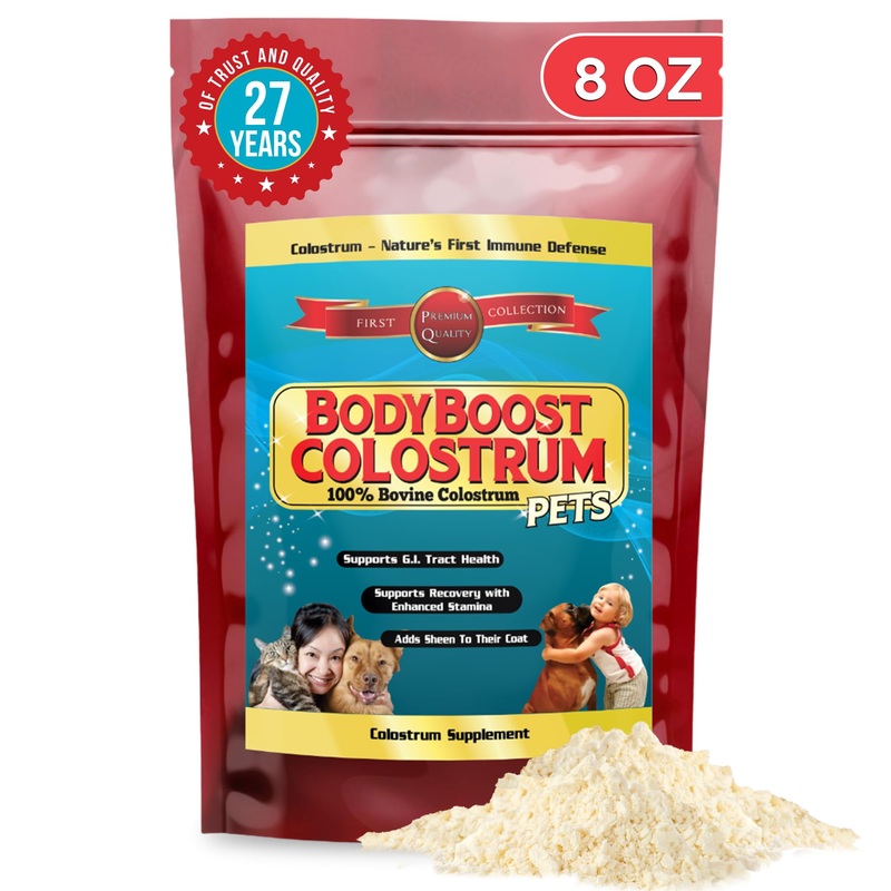 Bovine Colostrum for Dogs and Cats, Organic Immune Support Supplement for Allergy and Itch Relief, Grass Fed Colostrum Powder for Pets, Dog Gut Health, All Ages, 8 oz 8 oz Pet
