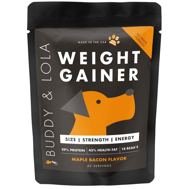 Buddy & Lola Dog Weight Gainer – Dog Supplement for Weight Gain – Dog Protien Powder for Max Muscle Builder, High Calorie Supplement for All Dogs & Breeds inc Bully. Pro Food Topper – Made in The USA