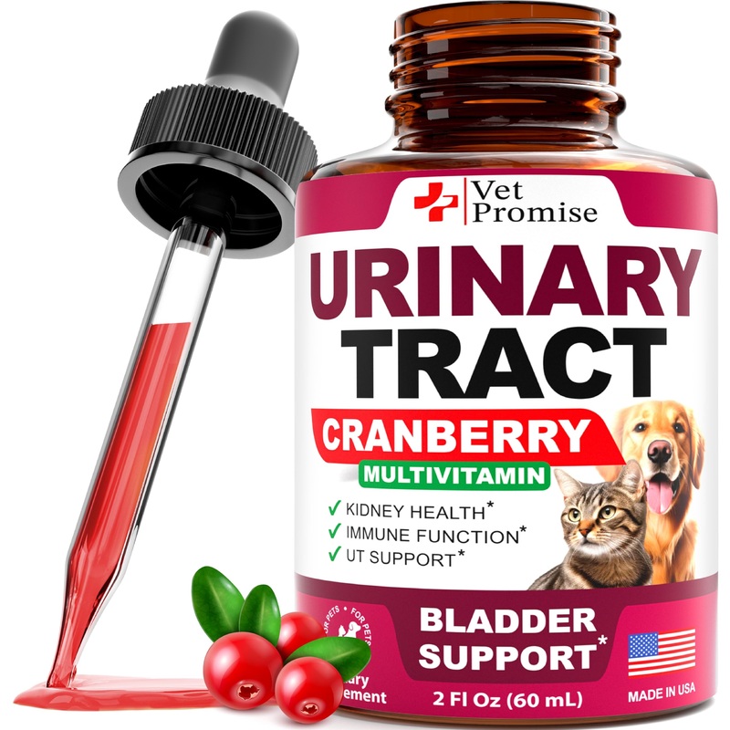 Cat & Dog UTI Treatment – Urinary Tract Infection Treatments with Cranberry – Dog & Cat UTI Medicine – Advanced Kidney & Bladder Support Multivitamin – Renal Health Supplement Vitamins – Made in USA