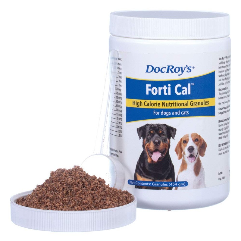 Doc Roy’s Forti Cal- High Calorie Nutritional Energy Supplement – for Dogs, Cats, Puppies & Kittens- 454 gm Granules