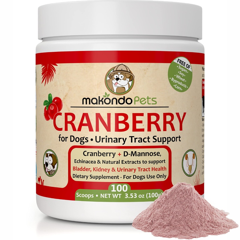 Dog Cranberry Supplement – Natural Dog UTI Treatment & Kidney Support for Dogs. Dog Supplement Powder Same as Cranberry Pills for Dogs. Puppy Supplies for Dog Pee Health – Dog Incontinence Product 100 Serves