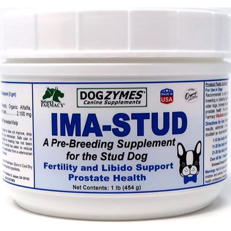 Dogzymes Ima Stud Daily Supplement Added to Food to Enhance The libido, Performance, Sperm Cell Development and Vitality of The Stud Dog (1 Pound) 1 pound