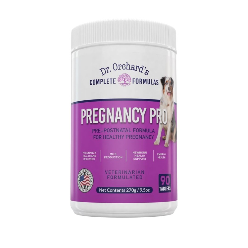 Dr Orchards Pregnancy Pro Dog Prenatal Vitamins – Premium Dog Supplement for Pregnancy, Prenatal + Postnatal, Lactation and Newborn Health Support, 90 Ct