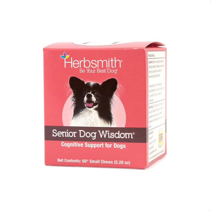 Herbsmith Senior Dog Wisdom  Dog Dementia Supplement  DHA for Senior Dog Brain Health – Senior Supplement for Dogs- 60ct Small Chews 60ct Small Chews (For Dogs Under 30lbs)
