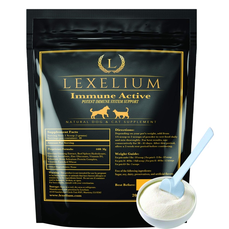 Immune Support for Cats and Dogs – Natural Immunity Supplement Powder Helps Detoxify and Protect Your Pets from Digestive, Respiratory and Skin Issues – Helps with Chronic Infections – 200g