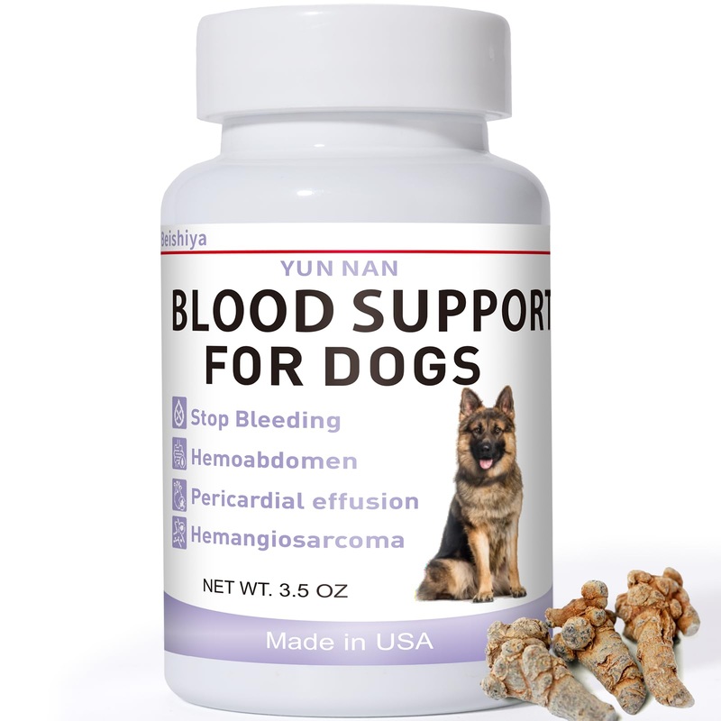 Iron for Dogs with Anemia, Support Blood Health, Iron Supplement for Dogs in Hemangiosarcoma, Hemoabdomen, Pericardial Effusion, Cancer Bleeding, Blood Support for Dogs, with Notoginseng, 3.5 Oz