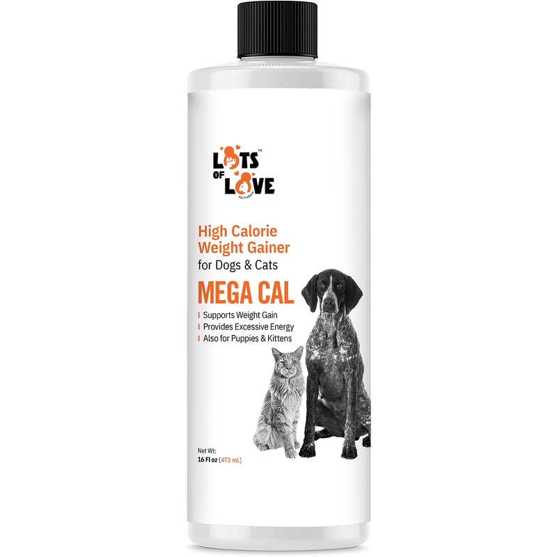 Mega Cal – High Calorie Dog Weight Gainer Supplement, Supports Healthy Weight Gain & Weight Management in Dog Food (Thomas Labs Earlier) 16 fl oz