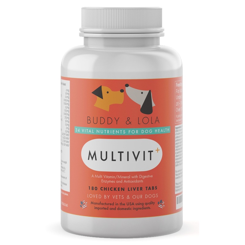 Multivitamin For Dogs Advanced Daily Supplements To Improve Dog Health Multivitamins, Nutrients, Calcium, Digestive Enzymes and Antioxidants 180 Chicken Liver Taste Chewable Tablets