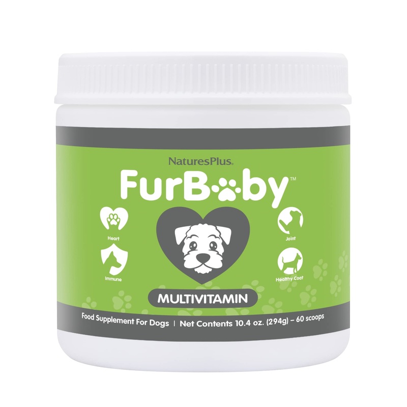 NaturesPlus FurBaby Multivitamin for Dogs – 10.4 oz – Supports Joint Health, Immune Function, Healthy Coat & Energy Production – Non-GMO – 60 Servings