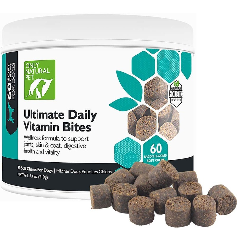 Only Natural Pet Ultimate Daily Vitamins – Complete Multivitamin Supplement for Dogs Balanced Health & Vitality – Senior Small & Large Canine Food Immune Digestive Support -60 Soft Chews (Pack of 1) 60 Count (Pack of 1)