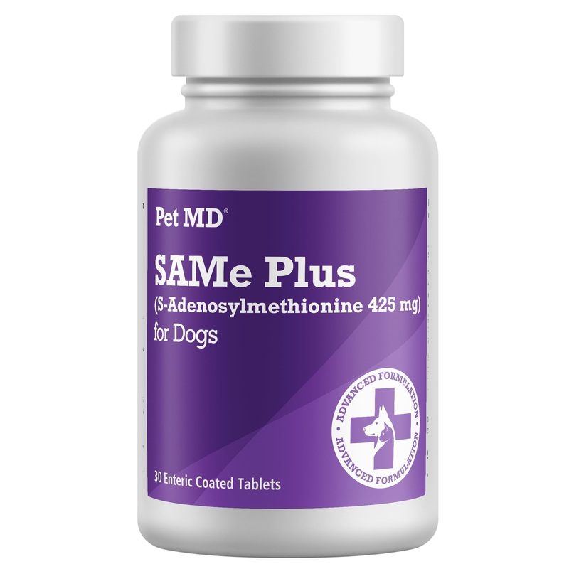 Pet MD Same Plus Liver Support for Dogs – Canine Hepatic Support & Brain Health Supplement – B Vitamins & Same for Dogs – Enteric Coated Tablets – 425mg – 30 ct