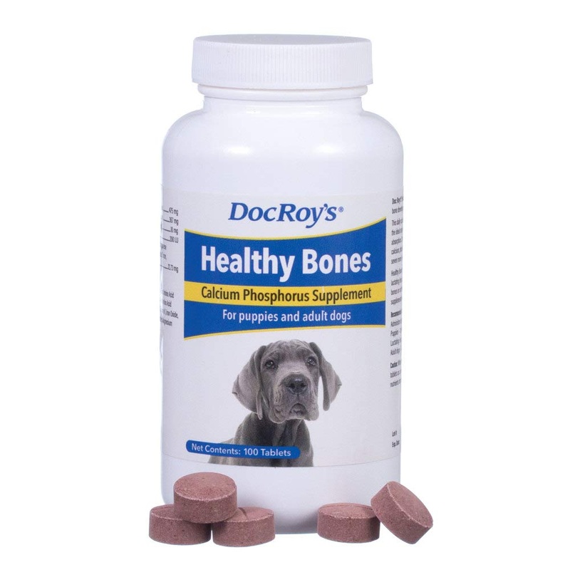 Revival Animal Health Doc Roy’s Healthy Bones- Calcium Phosphorus Supplement- for Dogs & Puppies- 100ct Tablets