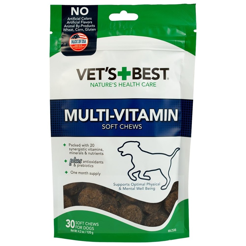 Vet’s Best Multi-Vitamin Soft Chew Dog Supplements | Vitamins for Dogs | Supports Dogs Physical and Mental Health | 30 Day Supply