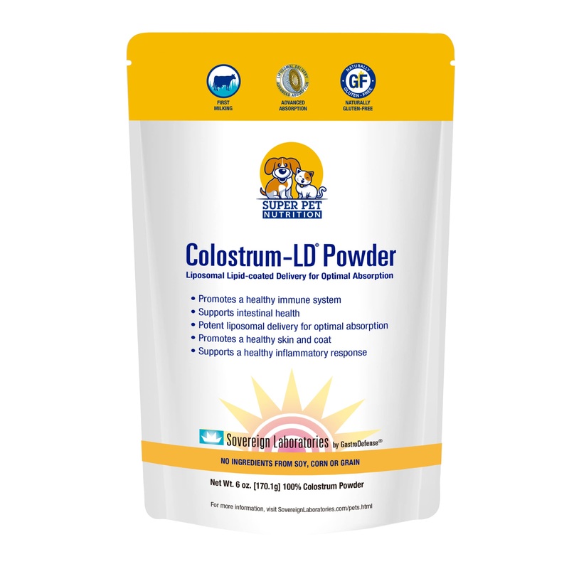 Veterinarian Approved Super Pet Nutrition – for Dogs and Cats – Liposomal Bovine Colostrum, Rich in Immunoglobulins (25%+), Support for Immune and Digestive Systems, Allergies (6 Ounces)