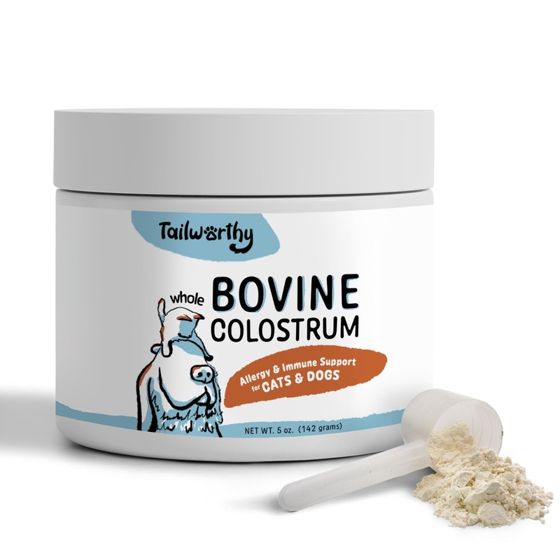 100% Bovine Colostrum for Dogs & Cats, Allergy and Immune Support, 60 Servings, Non-GMO, Gluten Free for More Energy, Wellness, and Healthier Digestion
