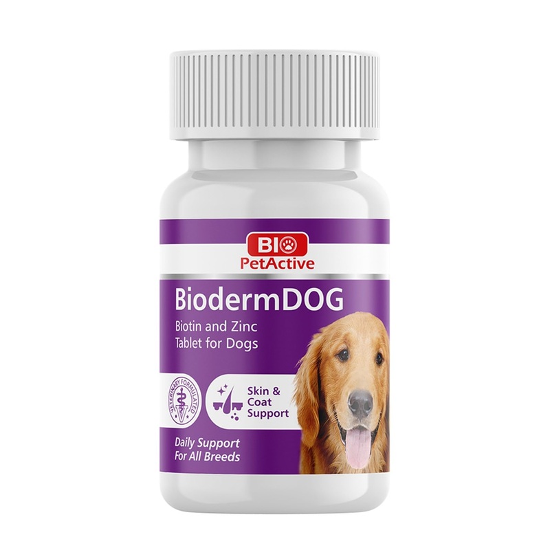 Bio Pet Active BiodermDOG 0.5 Zinc and Biotin Tablets for Dogs, Immune System, Skin, Coat and Nail Support for Dogs, 1.32 oz, 75 Chewable Tablets