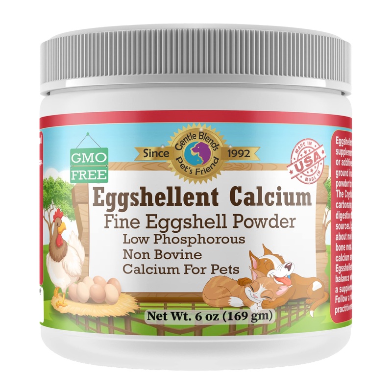 Calcium for Dogs and Cats – Fine Eggshell Powder – Strong Hip & Joint Supplement for Dogs and Cats- Dietary Supplement – No Additives – Pet’s Friend Eggshellent Calcium 6oz 6 oz
