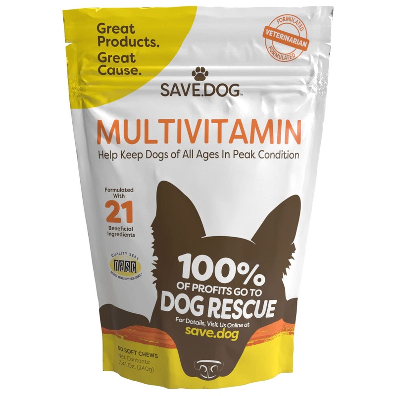 Chewable Dog Multivitamin – Dog Vitamins and Supplements  with Amino Acids and Antioxidants to Support Immunity Energy and Wellness – Dog Supplement with a Cause (60 Chews)
