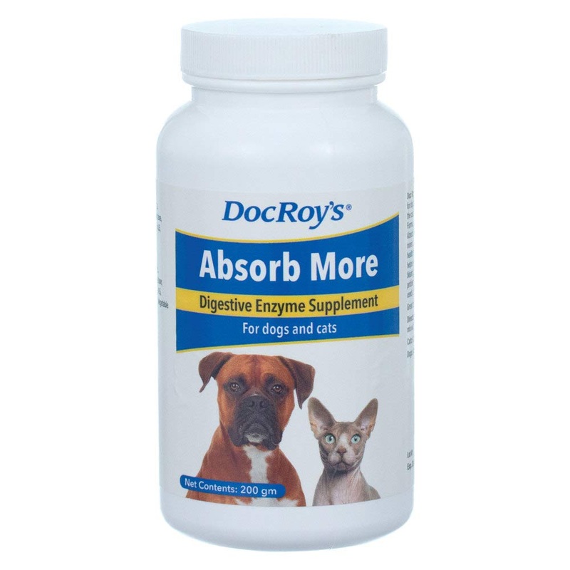 Doc Roy’s Absorb More – Digestive Enzyme Supplement- for Dogs & Cats – 200gm Granules