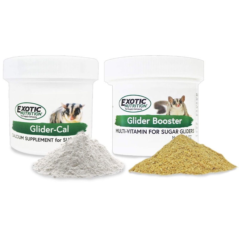 Exotic Nutrition Sugar Glider Vitamin Combo Pack – Powder Multivitamin & Powder Calcium Supplement for Pet Sugar Gliders