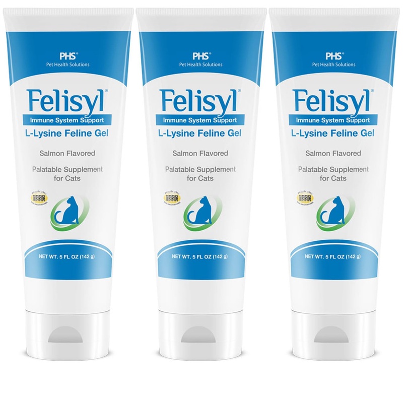 Felisyl L-Lysine Gel for Cats – Immune System Support – Supplement Support for Healthy Tissue, Respiratory, and Vision – Salmon-Flavored – Made in The USA – 15 oz