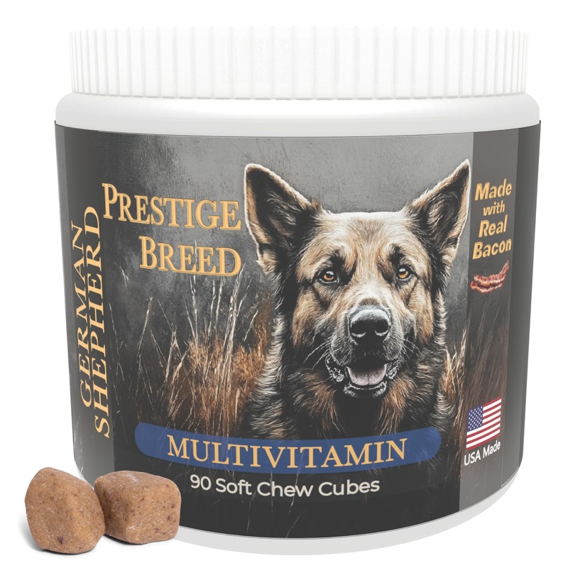 German Shepherd Multivitamins, 90 Count, Made in The USA with Real Bacon