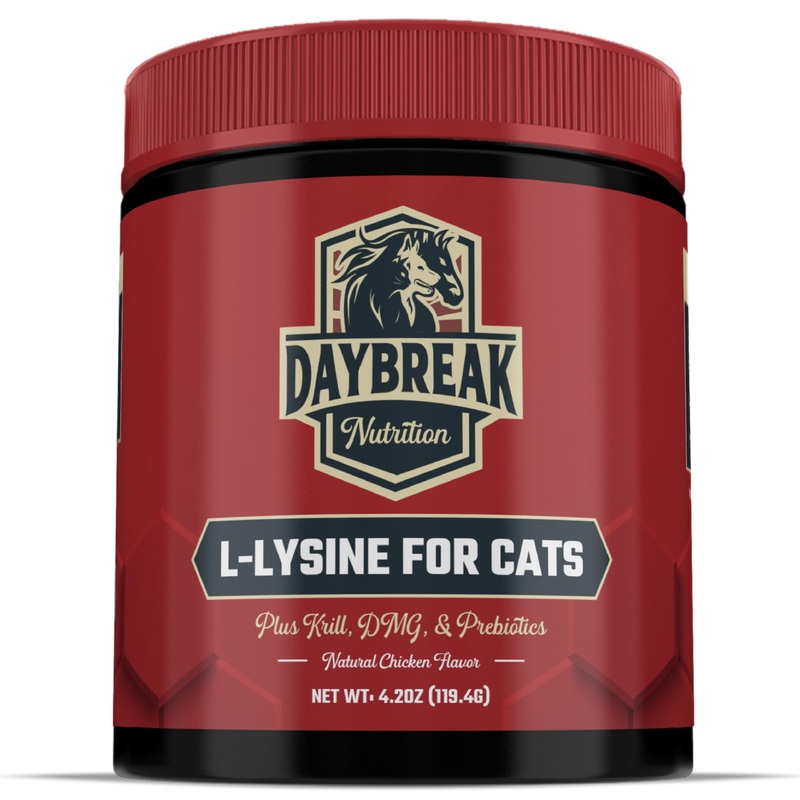 L-Lysine for Cats and Kittens – 900 mg L Lysine Powder for Cats for Immunity & Respiratory Support – Cat Supplement with L-Lysine, Prebiotics, Krill, & DMG for Immune System, Eye Health & Sneezing