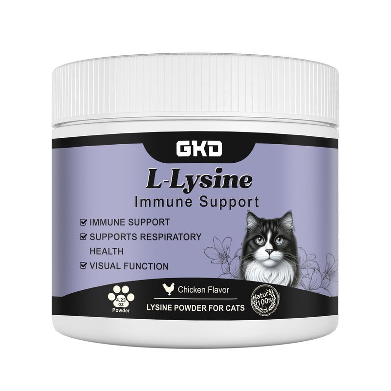 L-Lysine Powder for Cats, Immune Support for Cats, Supports Immune and Eye Health Supplement, Lysine for Cats, Aid with Reduces Eye Discharge, Alleviates Sneezing and Runny Nose purple 1