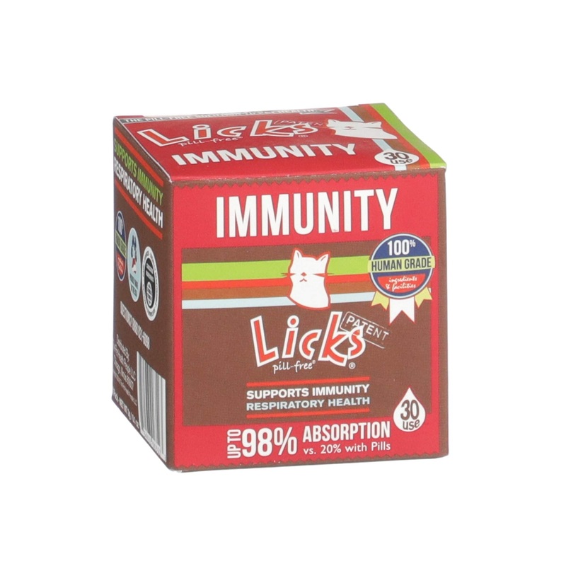 Licks Pill-Free Cat Immunity – Immune Support Cat Supplies – Respiratory Supplements for Cats – Cat Health Supplies – Gel Packets – 30 Use