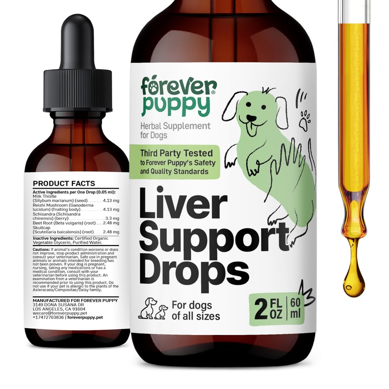 Liver Vitamins for Dogs – Milk Thistle Supplement for Dogs – Herbal Dog’s Liver Support Drops – Canine Supplement for Liver Cleanse Detox – Vegan Dog Supplements & Vitamins for Liver Health – 2 oz