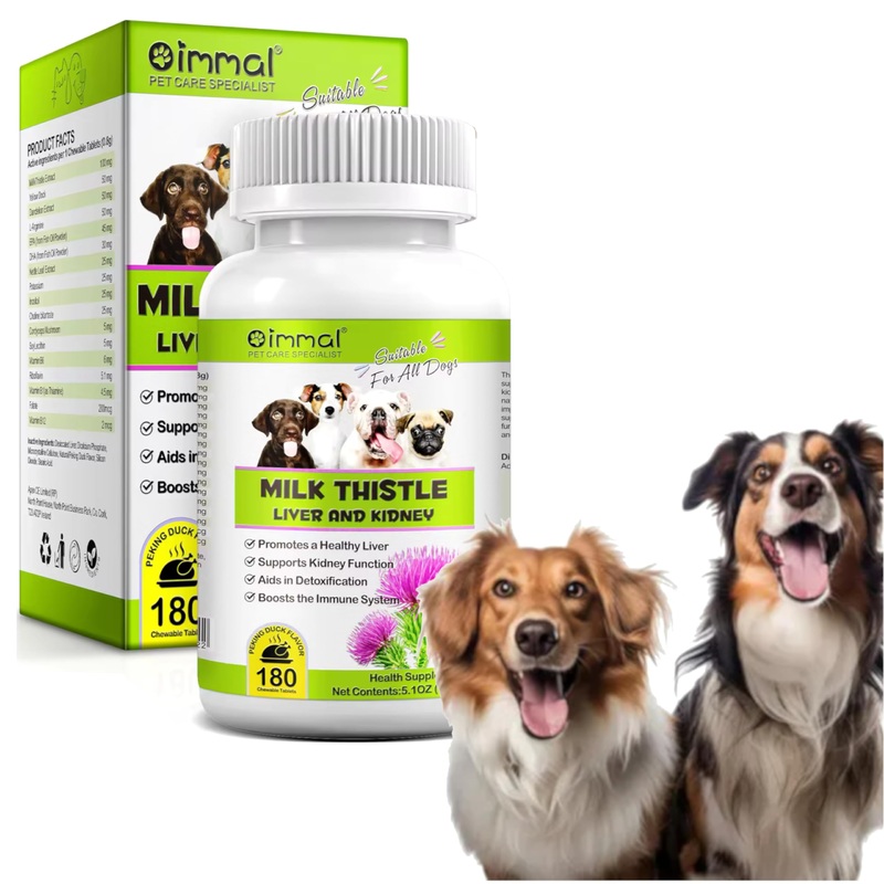 Milk Thistle for Dogs – 180 Chewable Tablets – Canine Liver and Kidney Support Supplement for Dogs – Detox for Dogs – Liver Supplement for Dogs