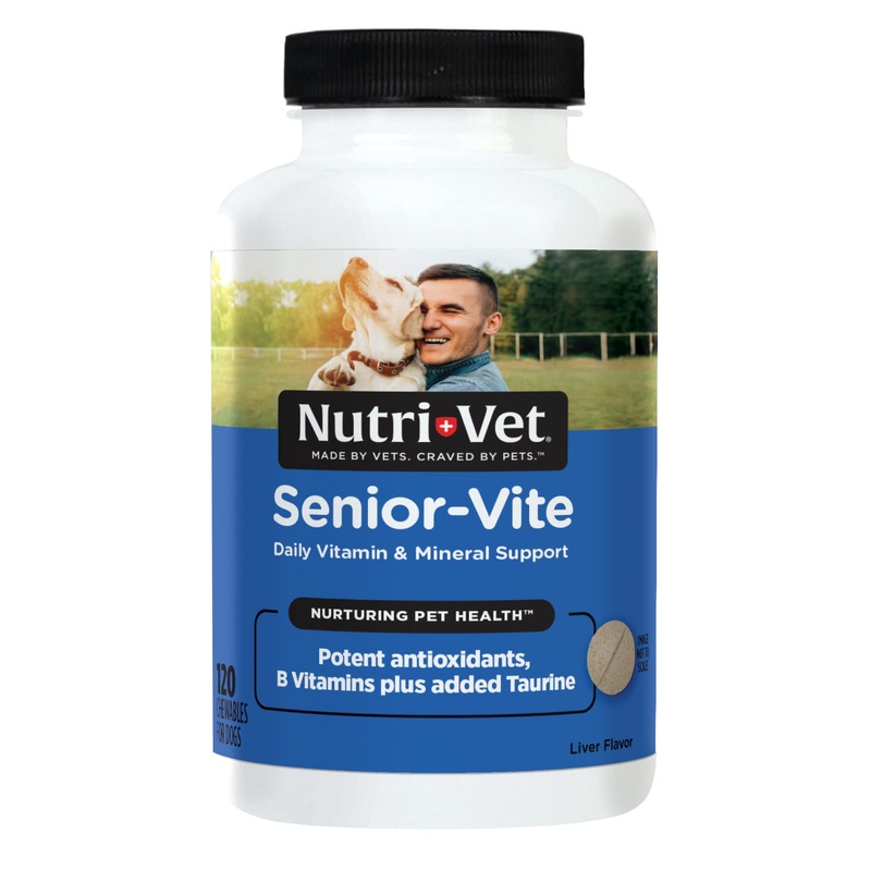 Nutri-Vet Senior-Vite Chewables for Dogs – Daily Vitamin and Mineral Support for Senior Dogs to Help Maintain Peak Condition – 120 Count