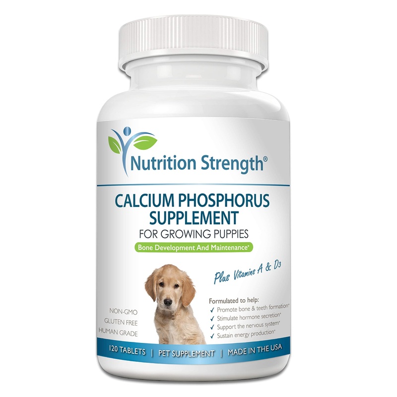 Nutrition Strength Calcium Phosphorus for Dogs Supplement, Provide Calcium for Puppies, Promote Healthy Dog Bones and Puppy Growth Rate, Dog Bone Supplement Tablets