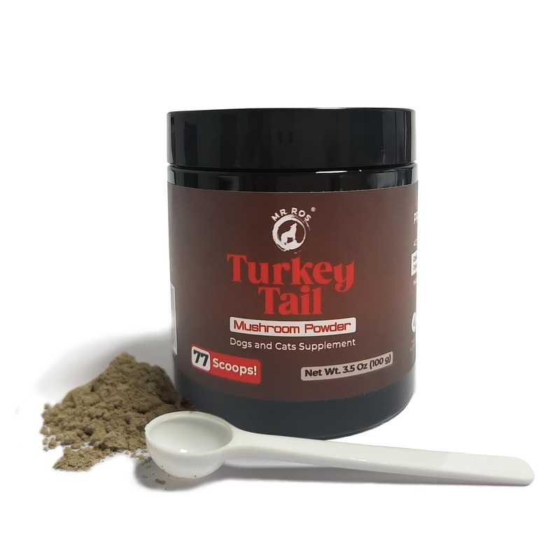 Organic Turkey Tail Mushroom Powder for Pets Health | Immune, Gut & Digestive Support | Non-GMO, Dog & Cat Supplement | 3.5 oz (77 Scoops)