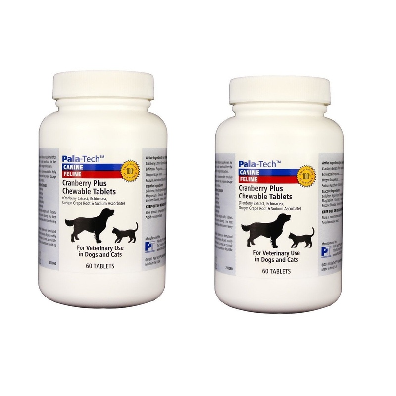 PALA TECH Cranberry Plus 60 Chewable Tablets for Dogs & Cats Pack of 2