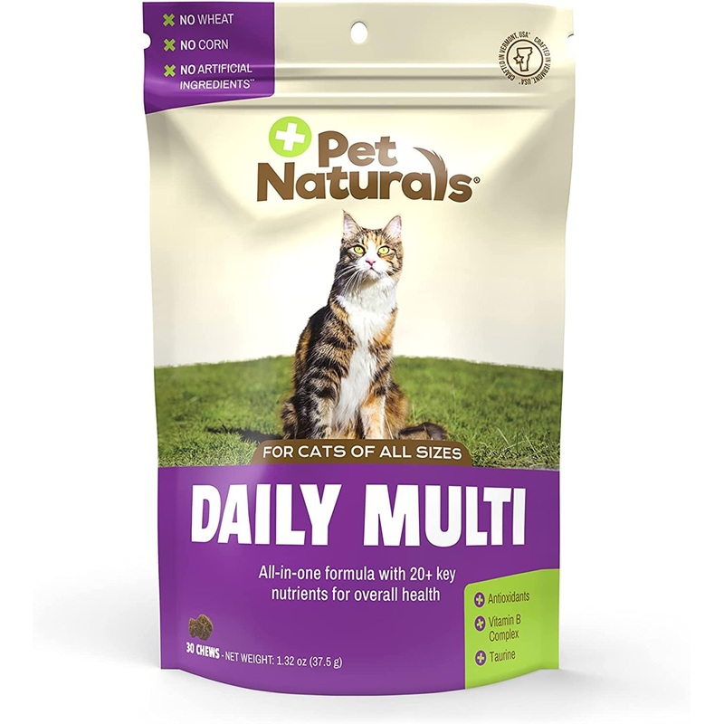 Pet Naturals Daily Multivitamin for Cats with Biotin, Taurine and Arginine, 30 Fish Flavored Chews