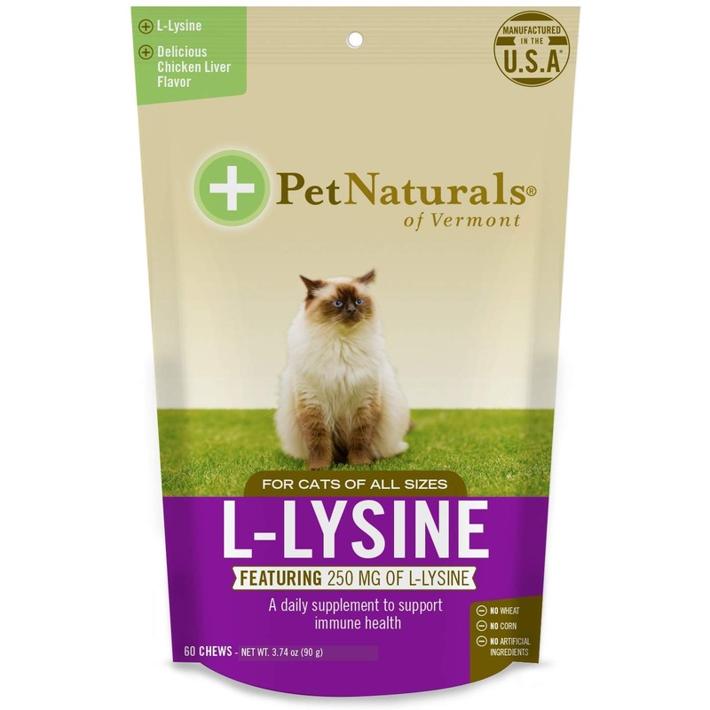 Pet Naturals of Vermont L-Lysine 60 Fun-Shaped Chews for Cats – 3 pack