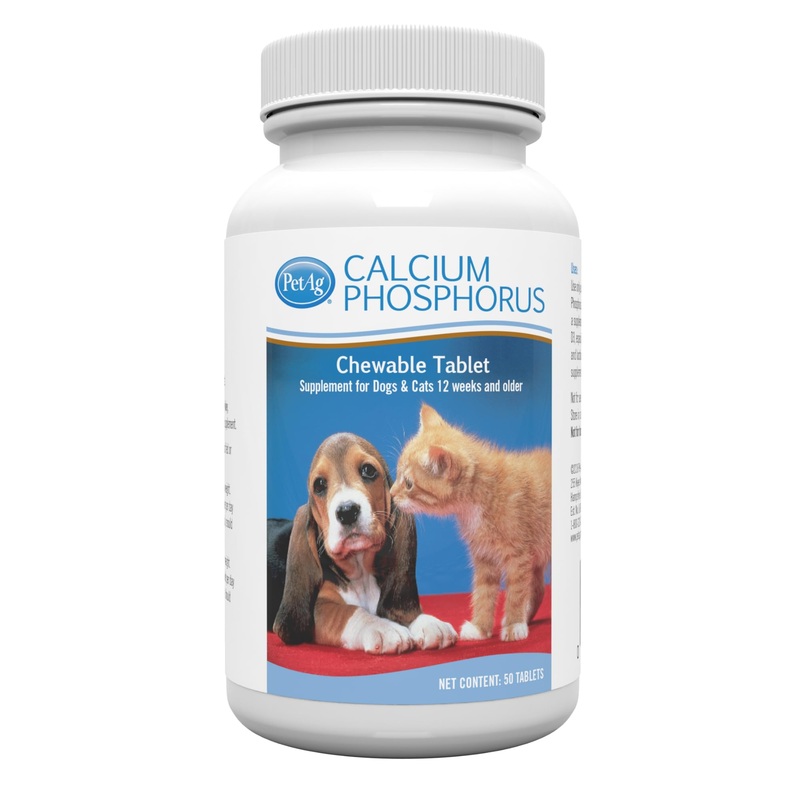 PetAg Calcium Phosphorus Tablets for Cats & Dogs, 50ct
