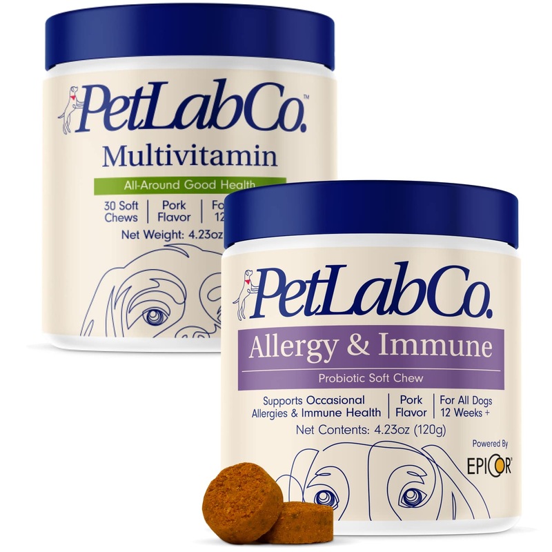 PetLab Co  Allergy & Multivitamin Bundle: Once Daily Tailored Seasonal Allergy Support for Dogs 30 Count & Dog Vitamins and Supplements to Support Overall Health & Immune System 30 Count