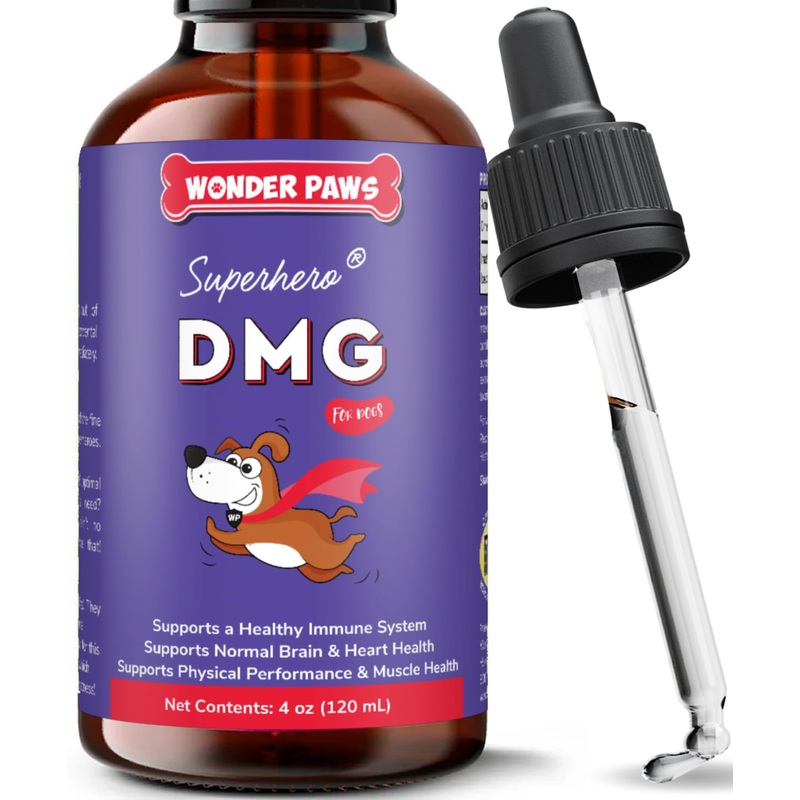 Premium DMG for Dogs  DMG Liquid to Support Immune Health, Skin, Stamina, Muscles, Stress & Performance – Dimethylglycine (DMG) for All Ages, Sizes & Breeds  4oz