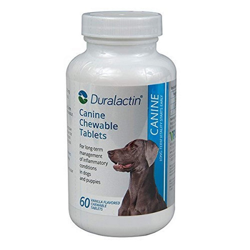 PRN Pharmacal Duralactin Canine Chewable Tablets – Joint Health Supplement for Dogs and Puppies Supports Reduced Inflammation – Vanilla-Flavored Tablets Containing Dried Milk Protein – 60 Canine Chews