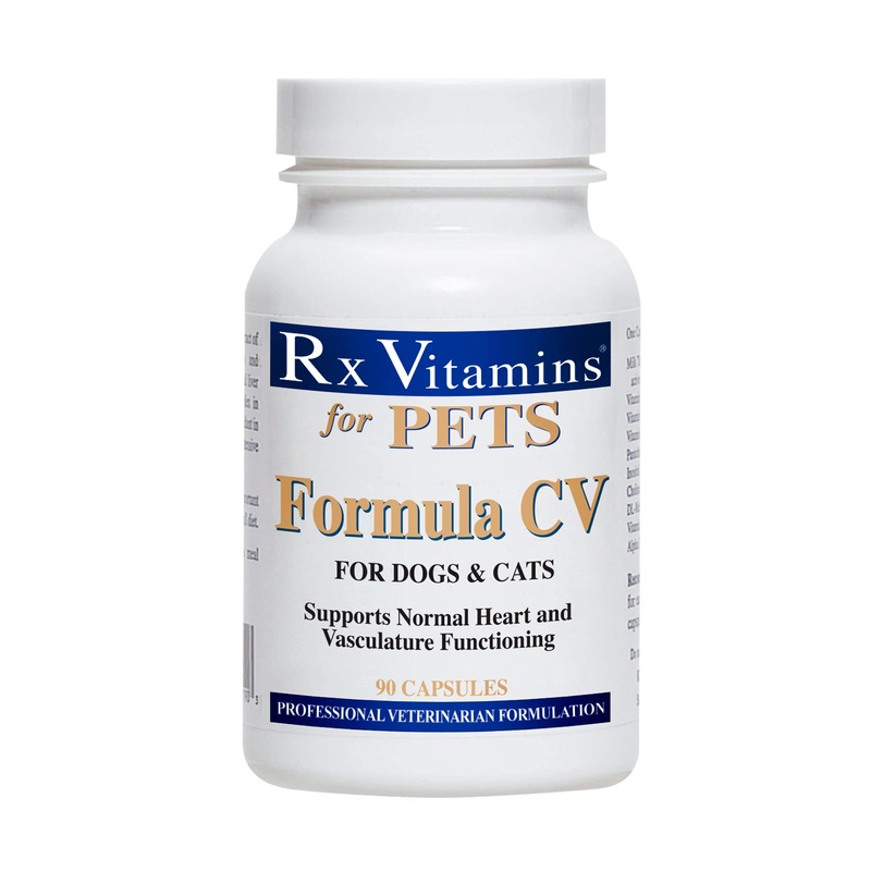 Rx Vitamins Formula CV for Dogs & Cats – Cat and Dog Heart Health – Feline & Canine Cardiac Support – 90 ct Original Label