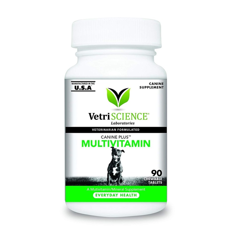 VETRISCIENCE Canine Plus MultiVitamin for Dogs – Vet Recommended Vitamin Supplement – Supports Mood, Skin, Coat, Liver Function, 90 Tablets