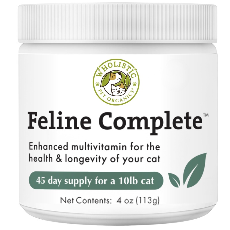 Wholistic Pet Organics Feline Complete – 4 Oz – Multivitamin & Probiotic Powder for Cats – Natural Cat Food & Digestive Support Original Whitefish